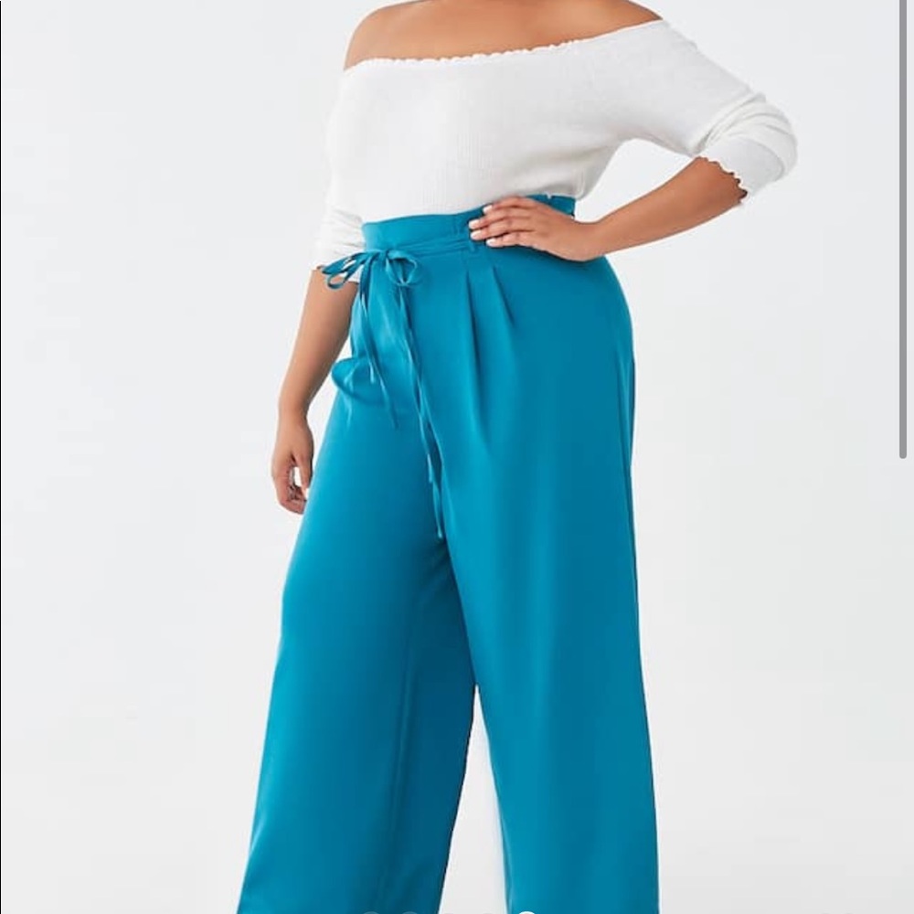 Teal  wide leg pants
